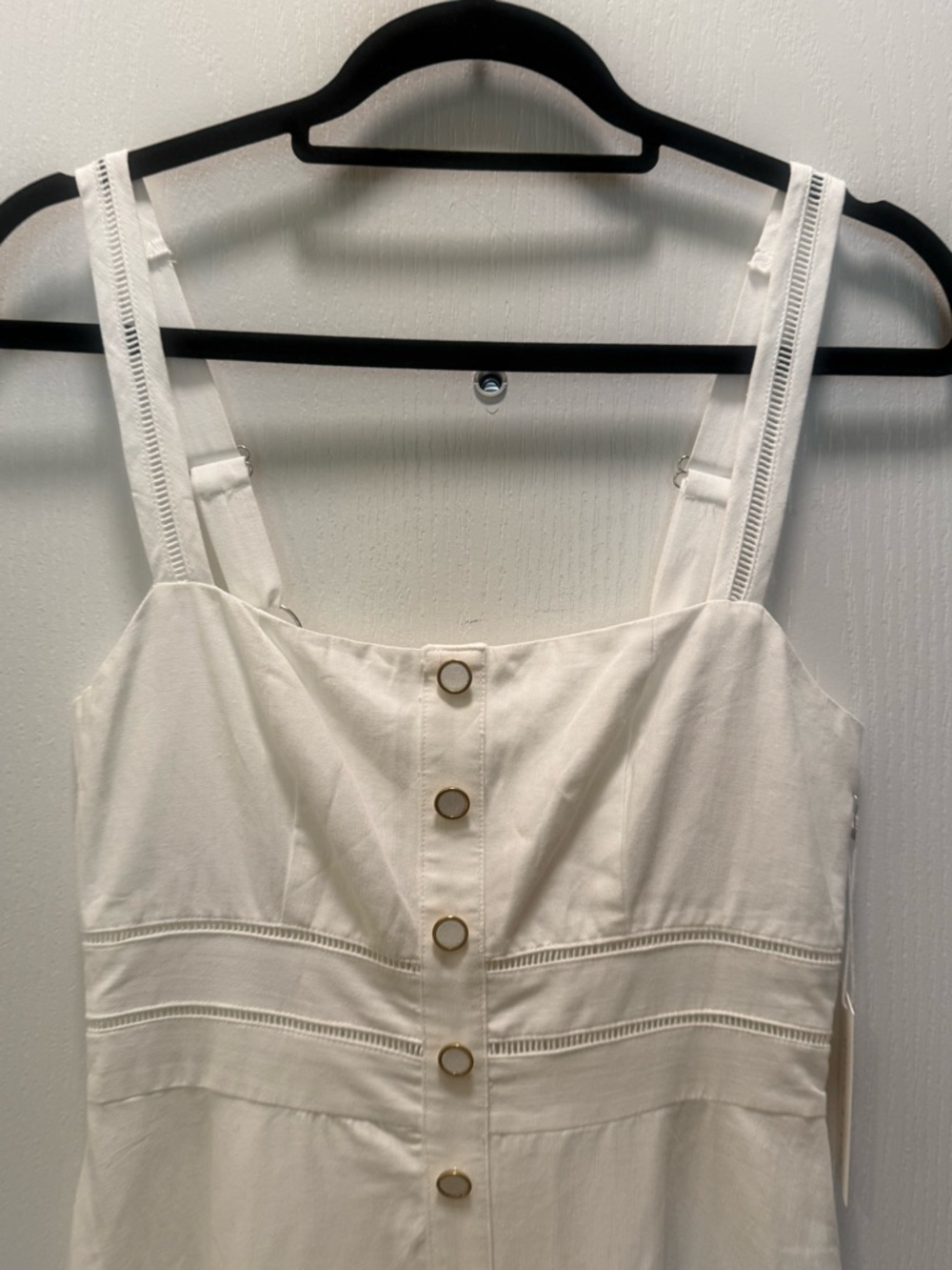 Moon River Leanne Eyelet Midi Dress in White with Front Buttons Size S NWT - Picture 5 of 7